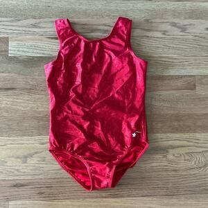 Destira Gymnastics Leotard Solid Red Size Child Medium